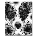 Black White Dog Halftone Dot Composition Rug