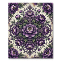 Royal Purple Peony Floral Mandala Rug