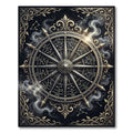 Celestial Golden Compass Zodiac Medallion Rug