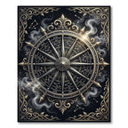 Celestial Golden Compass Zodiac Medallion Rug