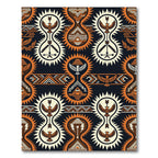 Tribal Feather Medallion Black Ochre Rug