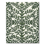 Symmetrical Verdant Botanical Leaf Trellis Rug