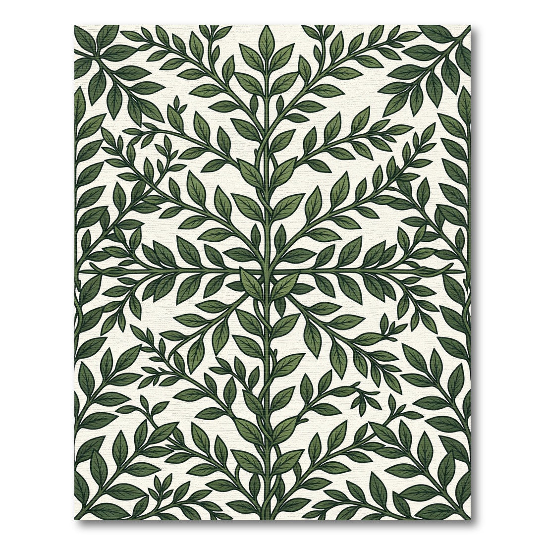 Symmetrical Verdant Botanical Leaf Trellis Rug