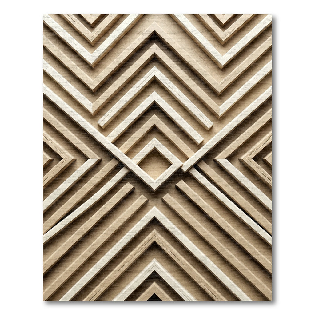 Neutral Wood Grain Chevron Geometric Rug