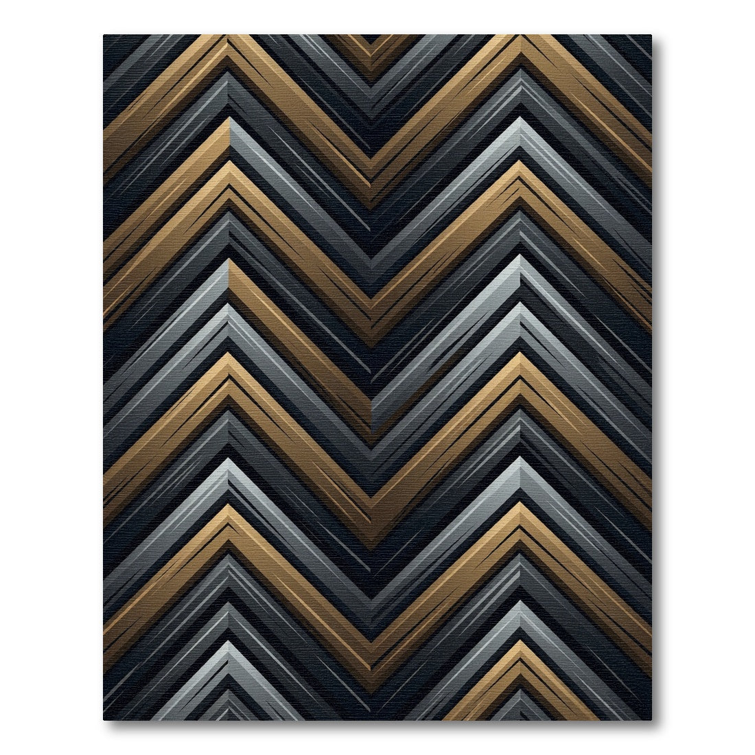 Modern Metallic Chevron Angle Rug
