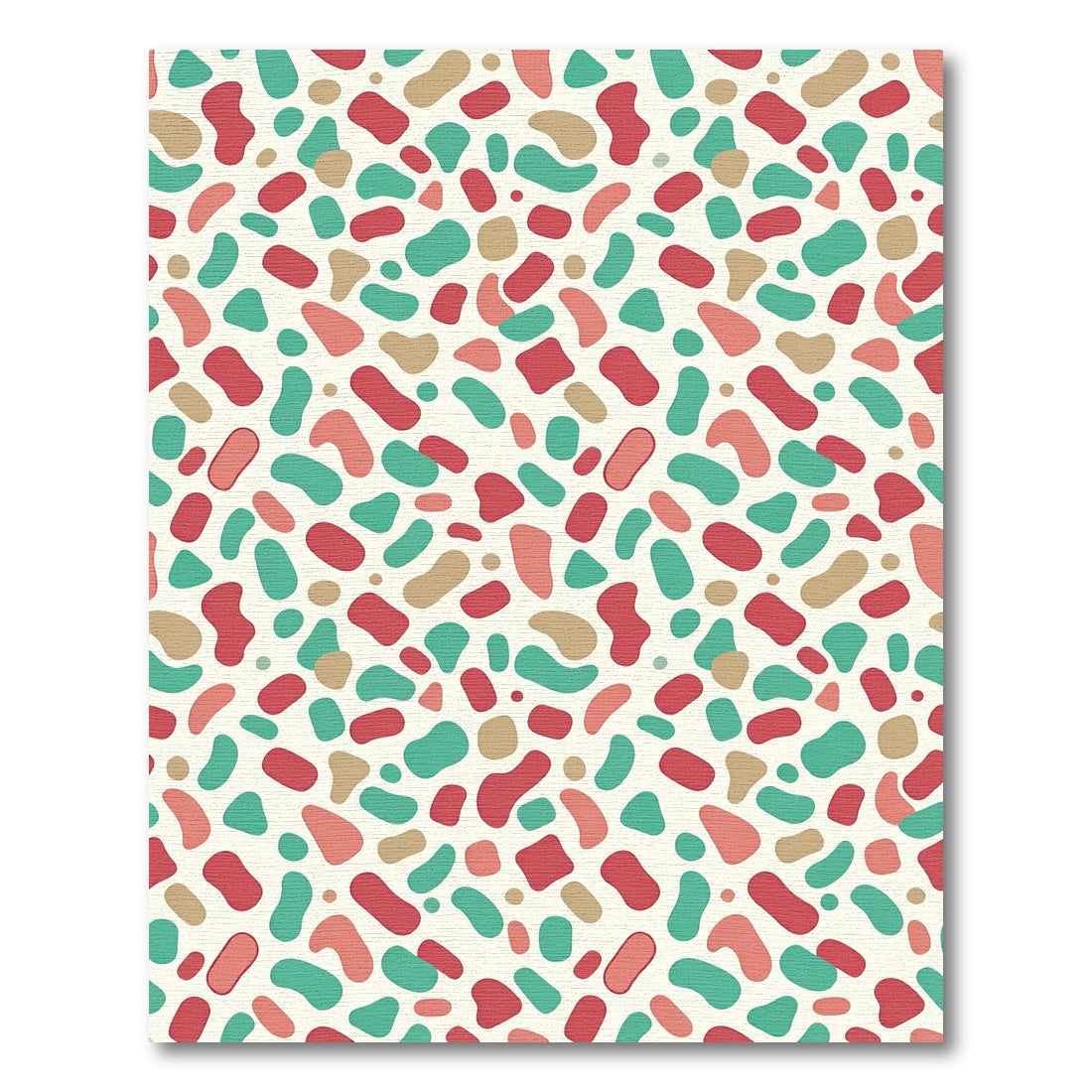 Abstract Terrazzo Peach Teal Confetti Mosaic Rug