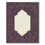 Ornate Pink Key Geometric Border Rug