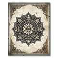 Vintage Antique Cream Floral Medallion Rug
