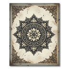 Vintage Antique Cream Floral Medallion Rug