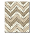 Earthy Tones Textured Chevron Rug
