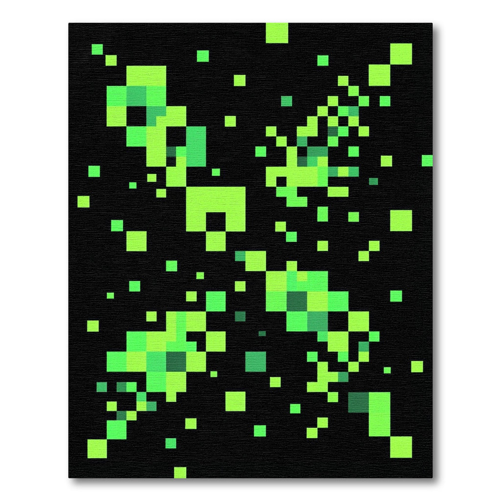 Electric Lime Neon Pixel Abstract Grid Rug