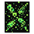 Electric Lime Neon Pixel Abstract Grid Rug
