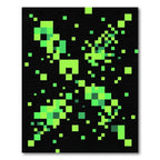 Electric Lime Neon Pixel Abstract Grid Rug