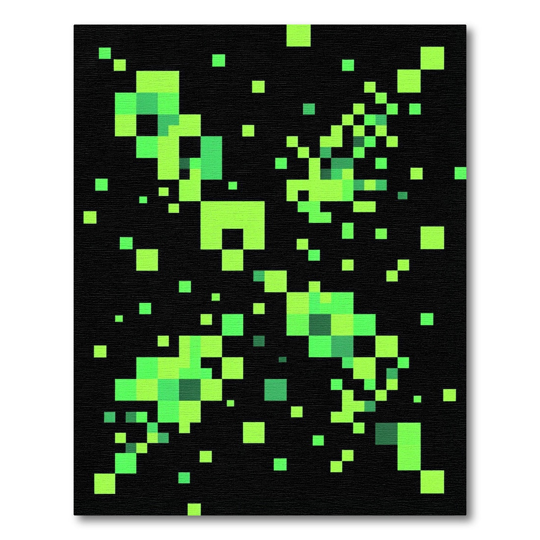 Electric Lime Neon Pixel Abstract Grid Rug