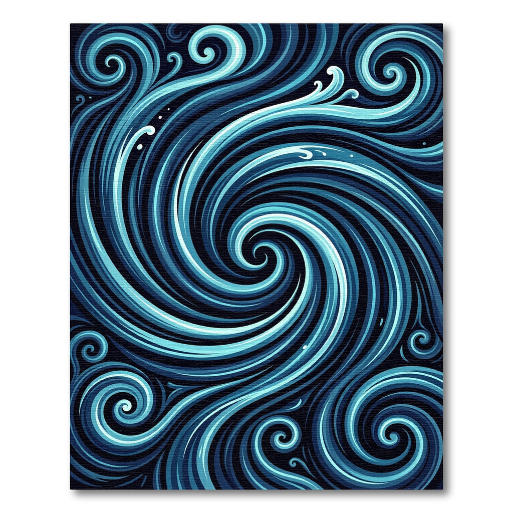 Azure Fluid Swirls Rug