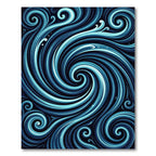 Azure Fluid Swirls Rug