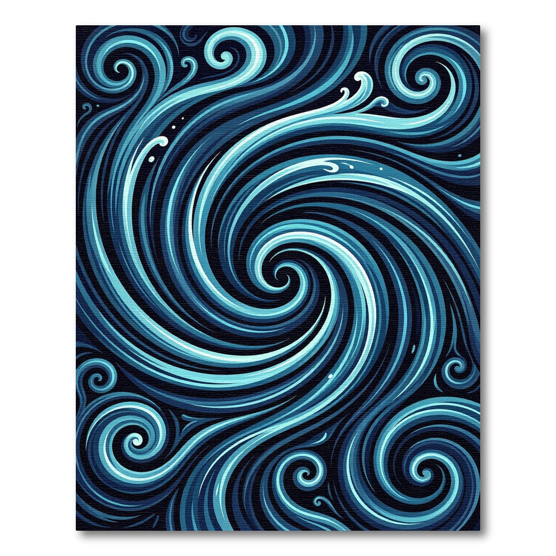 Azure Fluid Swirls Rug