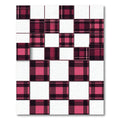 Modern Burgundy Plaid Checkerboard Block Rug