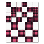 Modern Burgundy Plaid Checkerboard Block Rug