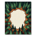 Enchanted Pine Forest Clearing Border Rug