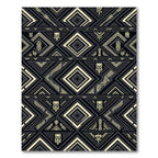 Gold Monochromatic Geometric Tribal Diamond Rug