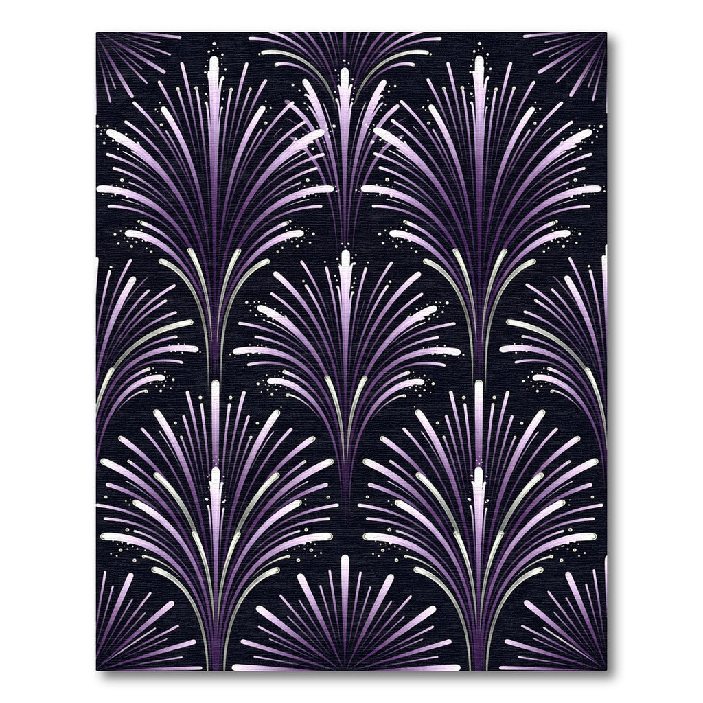 Art Deco Purple Fanburst Swirl Rug