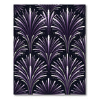 Art Deco Purple Fanburst Swirl Rug