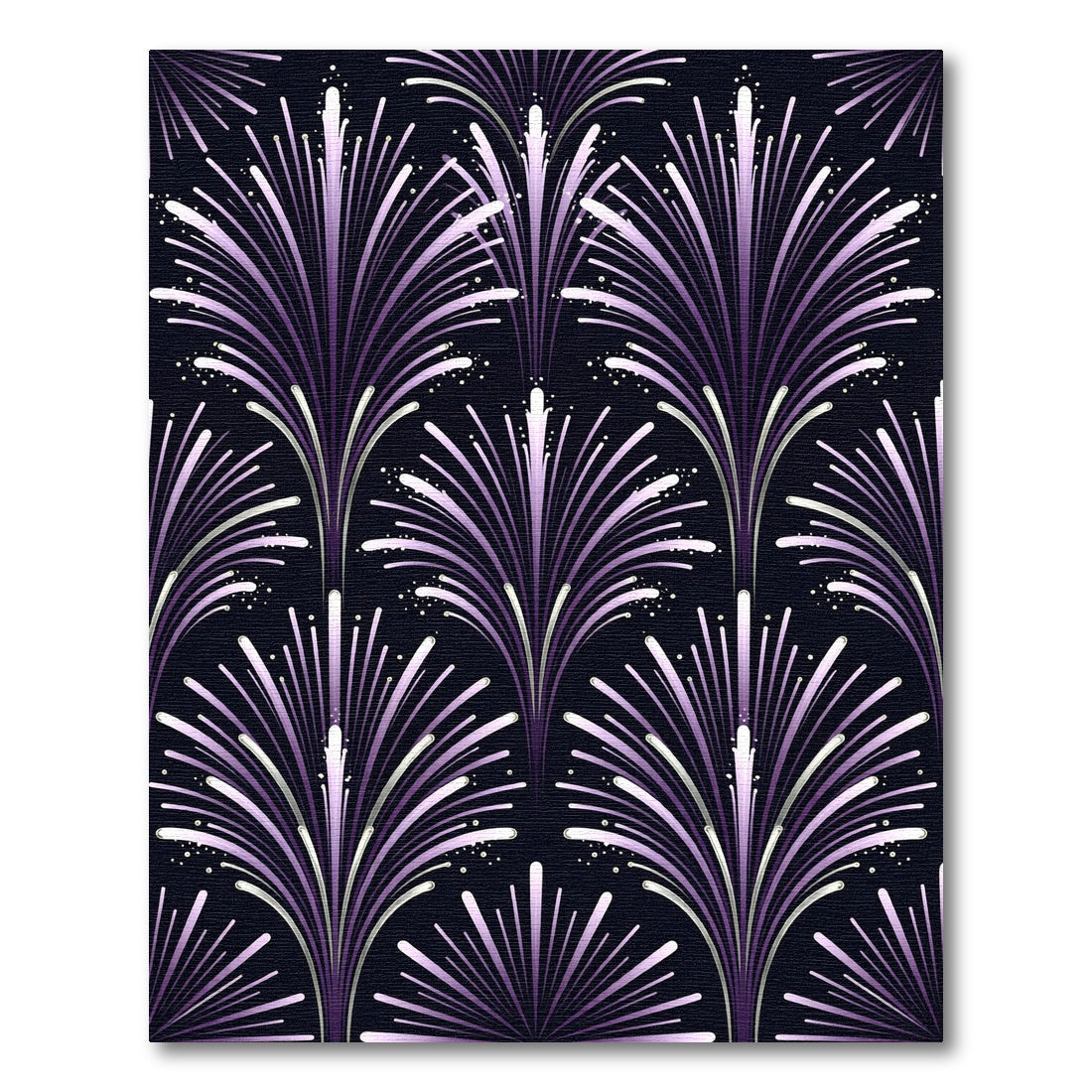 Art Deco Purple Fanburst Swirl Rug
