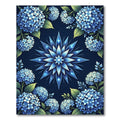 Cerulean Blue Hydrangea Floral Burst Rug