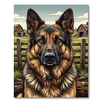 Majestic German Shepherd Farm Portrait Rug