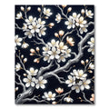 Elegant White Cherry Blossom Branch Rug