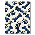 Navy Bone and Paw Minimalist Rug