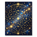 Celestial Golden Zodiac Constellation Map Rug