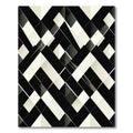 Black White Geometric Intersecting Angles Rug