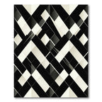 Black White Geometric Intersecting Angles Rug