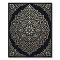 Ornate Silver Floral Mandala Medallion Rug