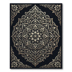 Ornate Silver Floral Mandala Medallion Rug