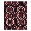 Distressed Crimson Geometric Hexagon Rug