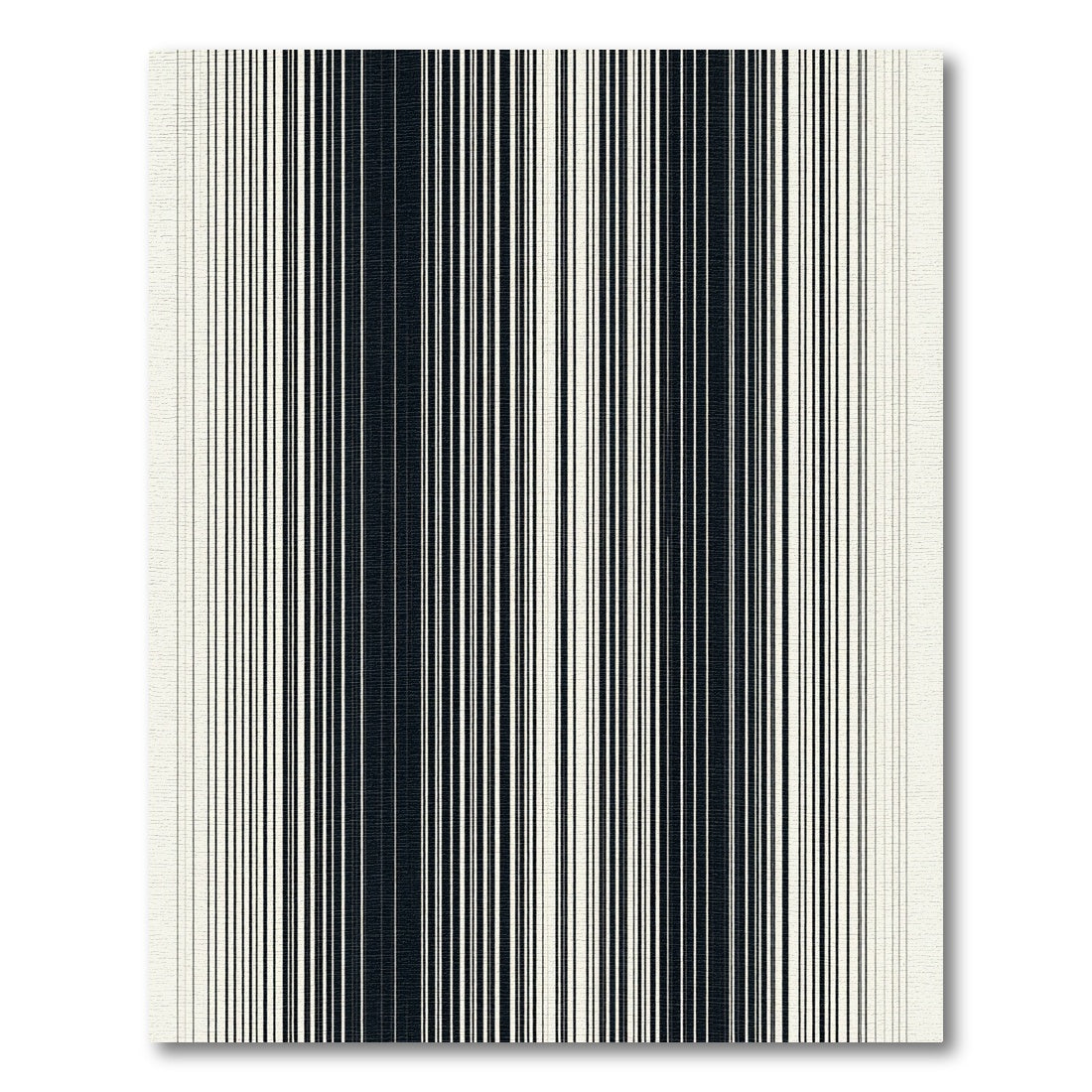 Modern Stark Black and White Stripe Rug