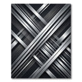 Abstract Silver Metallic Linear Geometric Rug