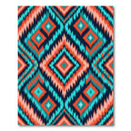 Navajo Diamond Teal Coral Rug