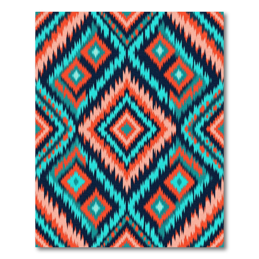 Navajo Diamond Teal Coral Rug