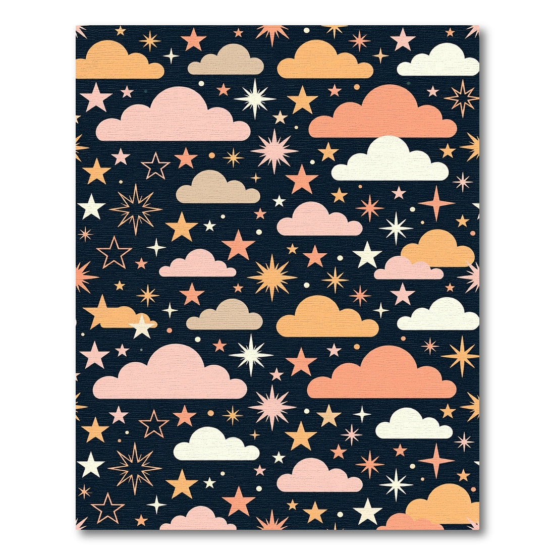 Celestial Peach and Cream Cloud Sky Rug