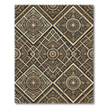 Ornate Black Golden Geometric Mandala Rug