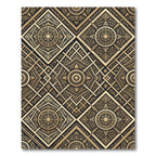Ornate Black Golden Geometric Mandala Rug