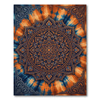 Mandala Tie Dye Orange Blue Rug