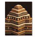 Earthy Terracotta Stepped Ancient Pottery Rug