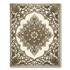 Antique Gold Floral Acanthus Medallion Rug