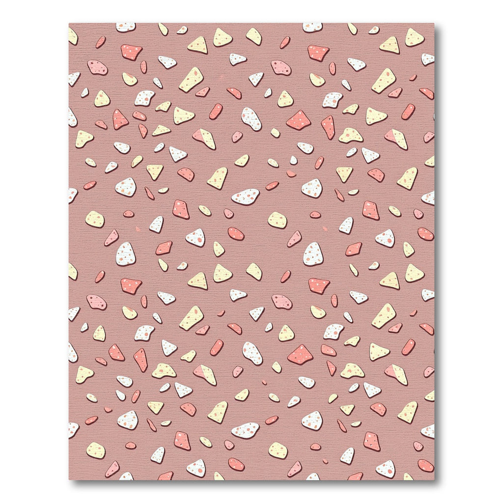 Blush Pink Abstract Terrazzo Speckled Wallpaper Rug