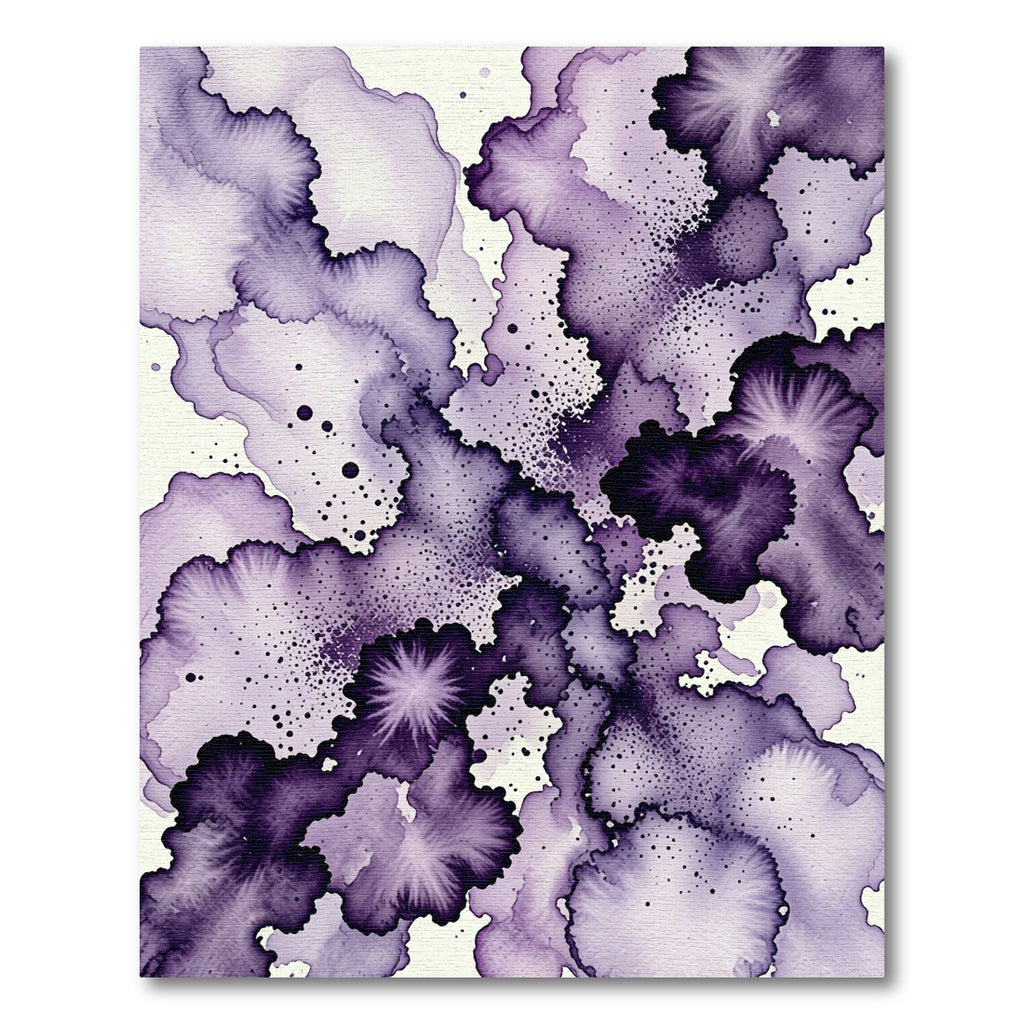 Ethereal Plum Watercolor Ink Wash Rug